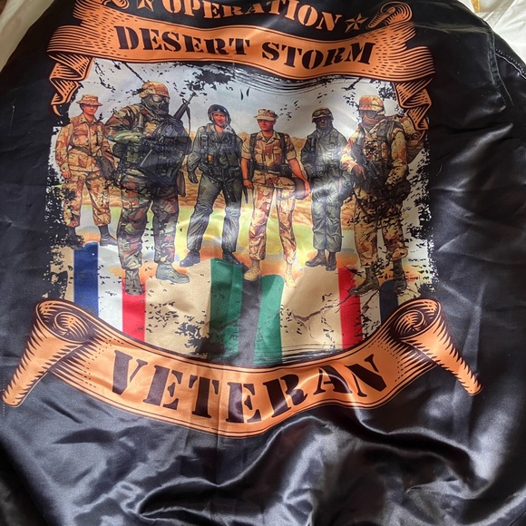 Vintage Operation Desert Storm Veteran Military Jacket Mens Large USA - Picture 7 of 8